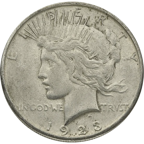 Circulated Peace Dollar (obverse)