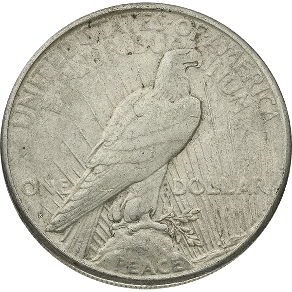 Circulated Peace Dollar (reverse)