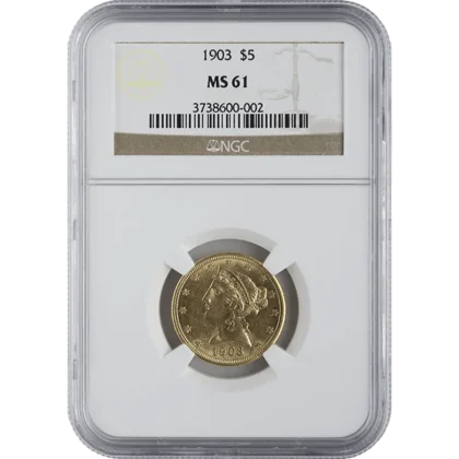 Ms61 $5 Liberty (obverse)