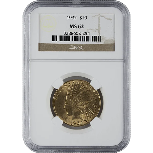 Ms62 $10 Indian (obverse)