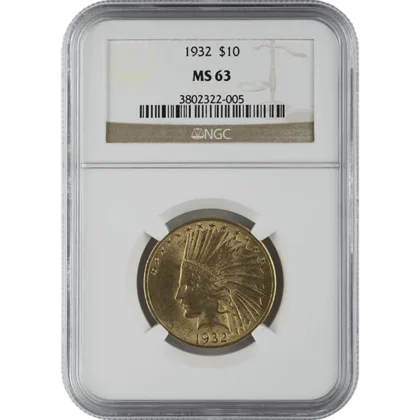 Ms63 $10 Indian (obverse)