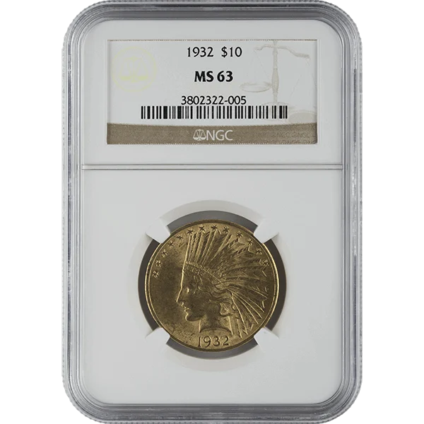 Ms63 $10 Indian (obverse)