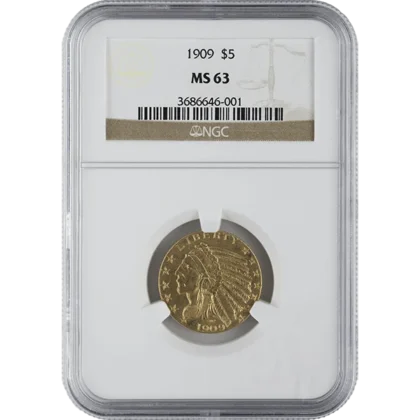 Ms63 $5 Indian (obverse)