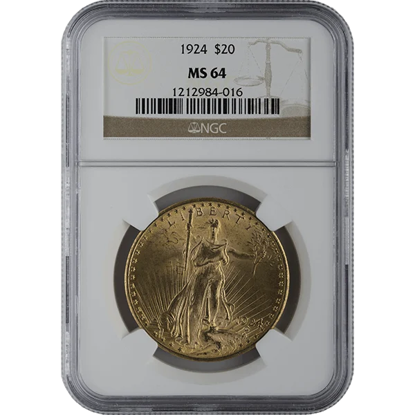 Ms64 $20 Saint Gaudens (obverse)