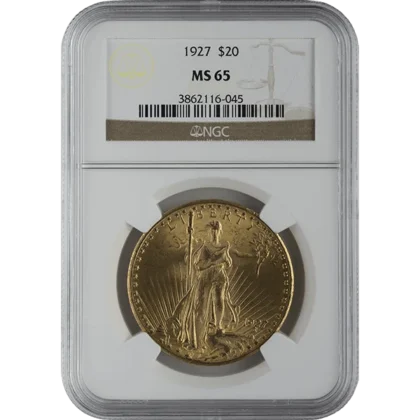 Ms65 $20 Saint Gaudens (obverse)