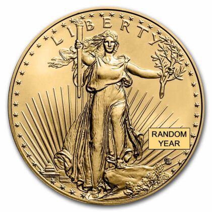 1/10 oz American Gold Eagle coin, eagle head reverse (2021 and later)