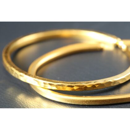 1 oz 24K gold bracelets, hammered and polished finishes