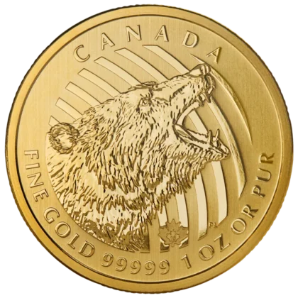1 oz Canadian Gold Roaring Grizzly Coin