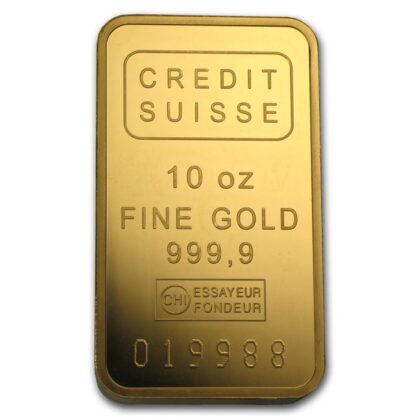 Credit Suisse 10 oz gold bar, 999.9 fine