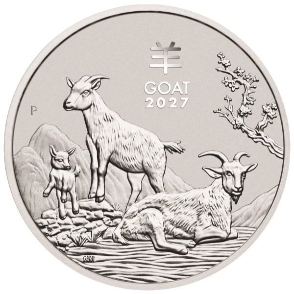 2027 Australian Silver Lunar Year of the Goat coin