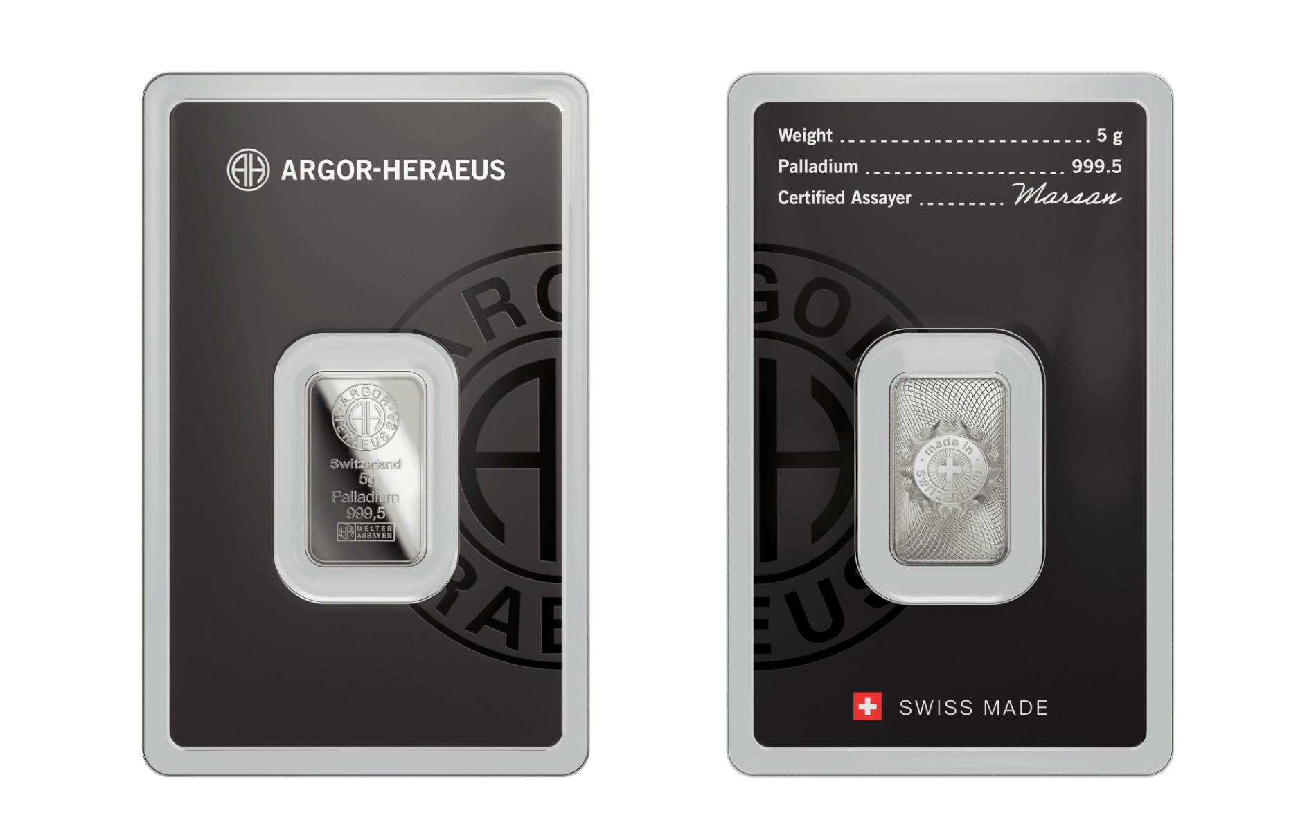 5 Gram Heraeus Palladium Bar